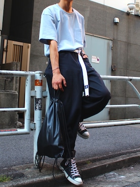 「BEN DAVIS（ベンデイビス）のアイテム（パンツ）」を使った、yutakaさん（メンズ・173cm）の夏コーディネート
