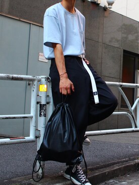 「BEN DAVIS（ベンデイビス）のアイテム（パンツ）」を使った、yutakaさん（メンズ・173cm）の夏コーディネート