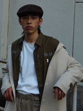 「アイテム（ステンカラーコート）」を使った、yutakaさん（メンズ・173cm・20代）の秋コーディネート