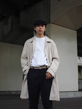 「アイテム（ステンカラーコート）」を使った、yutakaさん（メンズ・173cm・20代）の秋コーディネート
