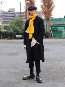 「アイテム（ステンカラーコート）」を使った、yutakaさん（メンズ・173cm・20代）の冬コーディネート