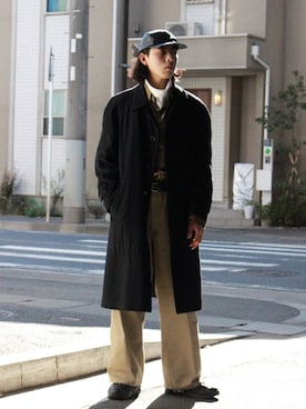 「アイテム（ステンカラーコート）」を使った、yutakaさん（メンズ・173cm・20代）の冬コーディネート