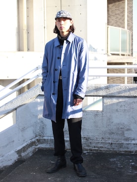 「アイテム（ステンカラーコート）」を使った、yutakaさん（メンズ・173cm・20代）の冬コーディネート