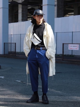 「CPH（シーピーエイチ）のアイテム（キャップ）」を使った、yutakaさん（メンズ・173cm）の春コーディネート