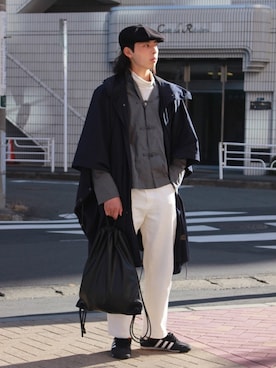 「KANGOL（カンゴール）のアイテム（ハンチング/ベレー帽）」を使った、yutakaさん（メンズ・173cm）の冬コーディネート