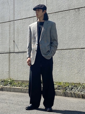 「KANGOL（カンゴール）のアイテム（ハンチング/ベレー帽）」を使った、yutakaさん（メンズ・173cm）の春コーディネート