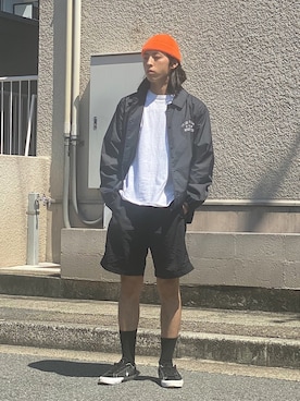 「Champion（チャンピオン）のアイテム（Tシャツ/カットソー）」を使った、yutakaさん（メンズ・173cm）の春コーディネート