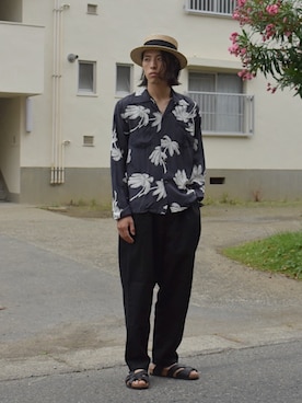 「アロハシャツ」｜yutakaさん（メンズ・173cm）の夏コーディネート