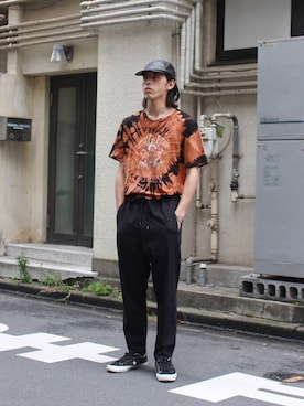 「CPH（シーピーエイチ）のアイテム（キャップ）」を使った、yutakaさん（メンズ・173cm）の夏コーディネート