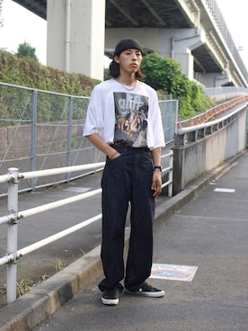 「ALIFE（エーライフ）のアイテム」を使った、yutakaさん（メンズ・173cm）の夏コーディネート