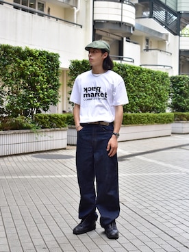 「BEAMS（ビームス）のアイテム（ハンチング/ベレー帽）」を使った、yutakaさん（メンズ・173cm）の夏コーディネート