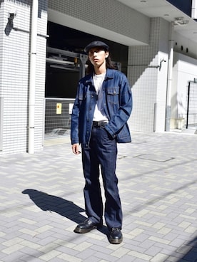 「秋のマイ旬スタイル」｜「アイテム（ハンチング/ベレー帽）」を使った、yutakaさん（メンズ・173cm）の秋コーディネート