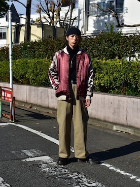 「MONKEY TIME（モンキータイム）のアイテム（ブルゾン）」を使った、yutakaさん（メンズ・173cm）の冬コーディネート