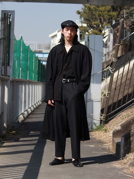 「HARUTA」｜「アイテム（ハンチング/ベレー帽）」を使った、yutakaさん（メンズ・173cm）の冬コーディネート