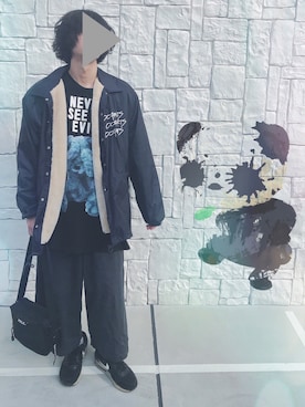「MILKFED.」｜「アイテム（ジャケット/アウター）」を使った、世界観さん（メンズ・173cm）の春コーディネート