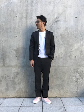 「VANS（バンズ）のアイテム（Tシャツ/カットソー）」を使った、mottimaさん（メンズ・174cm）の冬コーディネート