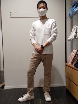 「YANUK（ヤヌーク）のアイテム（トップス）」を使った、やすさん（メンズ・171cm）の春コーディネート