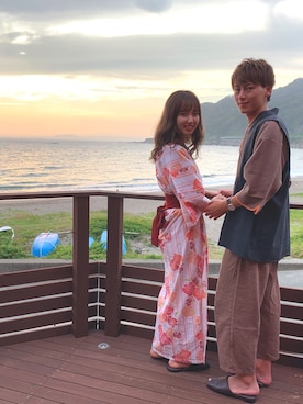 「アイテム（浴衣、オレンジ系）」を使った、naanaaa0717さん（レディース・162cm）の夏コーディネート