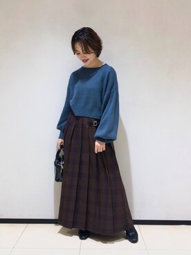 「LOWRYS FARM（ローリーズファーム）のストレッチヒールブーツ　851418（ブーツ）」を使った、naaasuさん（レディース・149cm）の冬コーディネート