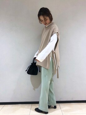 「LOWRYS FARM（ローリーズファーム）のストレッチヒールブーツ　851418（ブーツ）」を使った、naaasuさん（レディース・149cm）の冬コーディネート