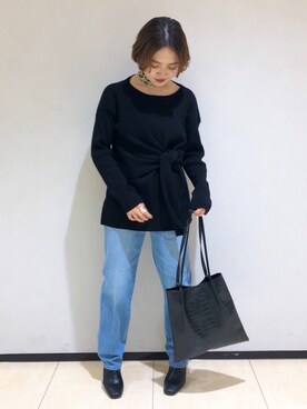 「LOWRYS FARM（ローリーズファーム）のストレッチヒールブーツ　851418（ブーツ）」を使った、naaasuさん（レディース・149cm）の冬コーディネート