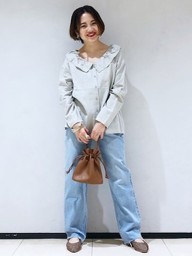 「LOWRYS FARM（ローリーズファーム）のメッシュフラットシューズ　864880（パンプス）」を使った、naaasuさん（レディース・149cm）の春コーディネート