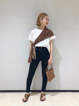 「ビーズバッグ」｜「アイテム（財布/小物）」を使った、naaasuさん（レディース・149cm）の夏コーディネート