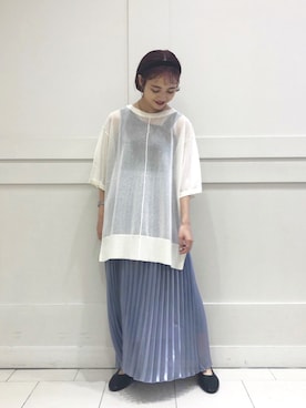 「スリット」｜「アイテム（バレエシューズ）」を使った、naaasuさん（レディース・149cm）の夏コーディネート