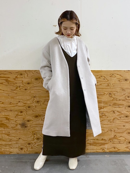 Lowrys Farm ローリーズファーム のノーカラーコートを使ったコーディネート一覧 Sciaky