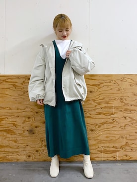 「LOWRYS FARM（ローリーズファーム）のストレッチヒールブーツ　851418（ブーツ）」を使った、naaasuさん（レディース・149cm）の冬コーディネート