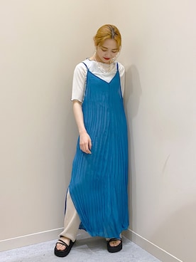 「メロートップス」｜「アイテム（アクセサリー）」を使った、naaasuさん（レディース・149cm）の春コーディネート