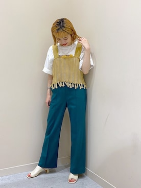 「LOWRYS FARM（ローリーズファーム）のフリンジビスチェ　947813（ベスト）」を使った、naaasuさん（レディース・149cm）の夏コーディネート