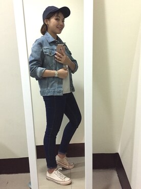 「MUJI Labo（ムジラボ）のアイテム（キャップ）」を使った、Momo.Hさん（レディース・158cm）の冬コーディネート