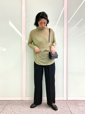 「SENSE OF PLACE by URBAN RESEARCH（センスオブプレイスバイアーバンリサーチ）の2WAYミラー付オサイフショルダーバッグ（ショルダーバッグ）」を使った、おさやさん（レディース・167cm）の夏コーディネート