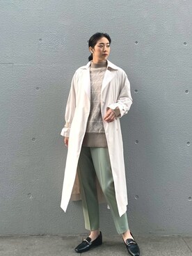 「オーバーコート」｜「アイテム（トレンチコート）」を使った、おさやさん（レディース・167cm）の冬コーディネート