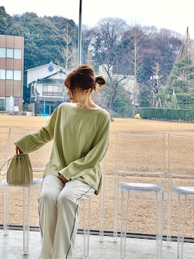 「カヌレバッグ」｜「アイテム（パンツ）」を使った、namimaru☺︎さん（レディース・165cm）の冬コーディネート