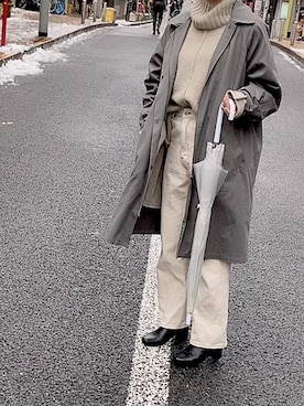 「select MOCA（セレクトモカ）のリンキングオーバーサイズタートルニット（ニット/セーター）」を使った、.さん（レディース・160cm）の冬コーディネート