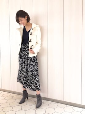 「andemiu」｜「アイテム（ダッフルコート）」を使った、Kahoさん（レディース・167cm）の冬コーディネート