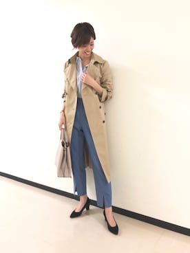 「andemiu」｜「アイテム（トレンチコート）」を使った、Kahoさん（レディース・167cm）の冬コーディネート
