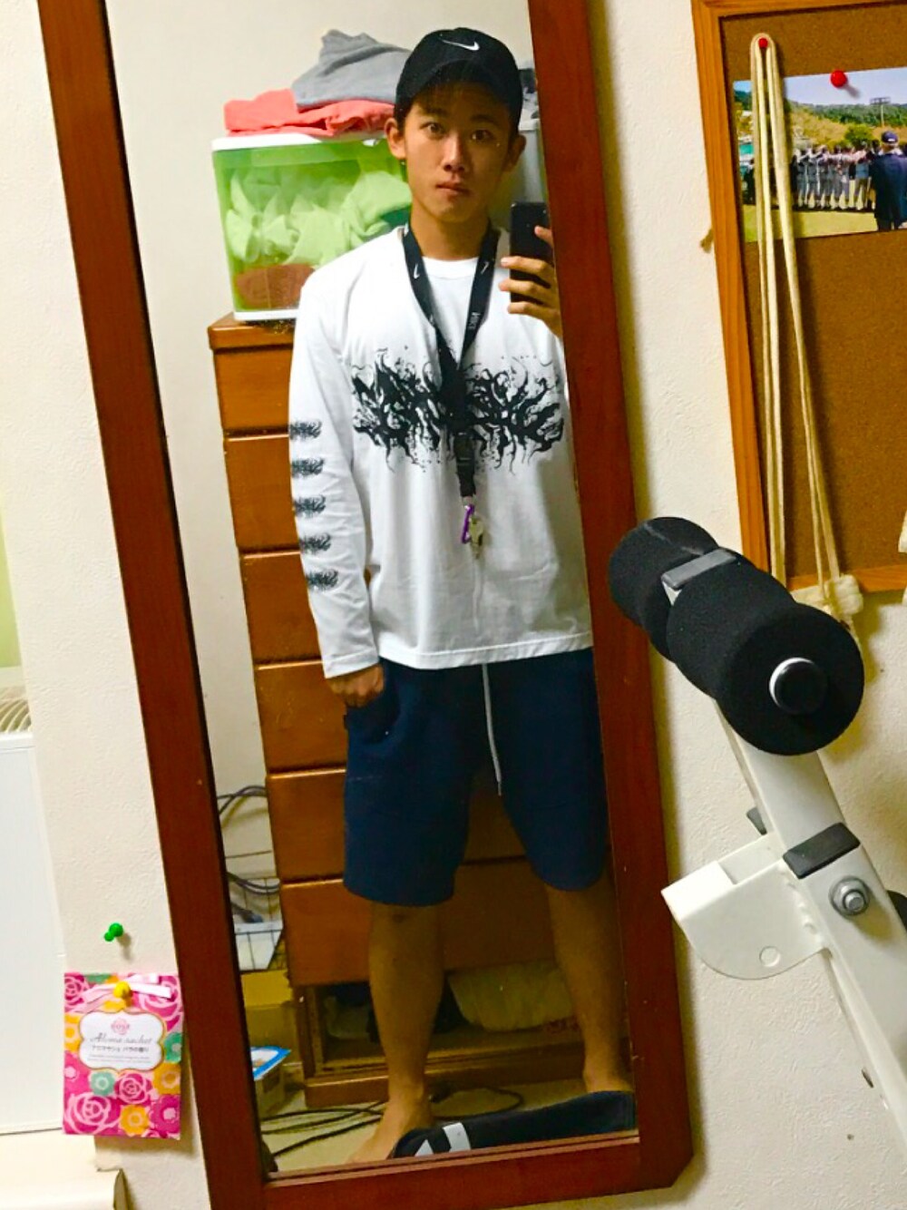 「Deathcore、street、ダンワトソン」｜「NIKEのランヤード 733349 （ネックレス、ブラック系）」を使った、tetsuさん（メンズ・173cm）の夏コーディネートの1枚目の写真
