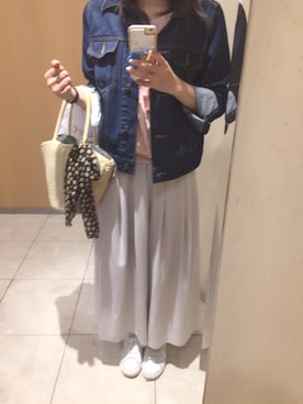 「ダニエルウェリントン」｜「アイテム（デニムジャケット）」を使った、みきつんさん（レディース・166cm）の春コーディネート