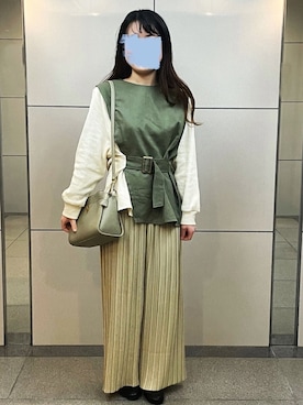 「お買い物」｜「アイテム（パンツ）」を使った、こさえさん（レディース・153cm）の春コーディネート