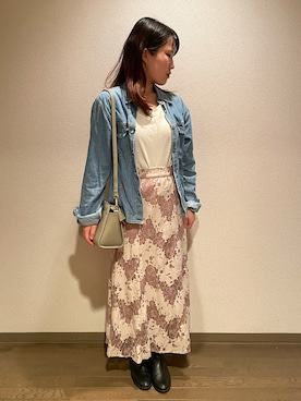 「お買い物」｜「アイテム（スカート）」を使った、こさえさん（レディース・153cm）の春コーディネート