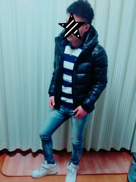 「DOWBL（ダブル）のアイテム（ニット/セーター）」を使った、みやんさん（メンズ・170cm）の冬コーディネート