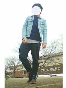 「RAGEBLUE（レイジブルー）の＜トレンドのロング丈＞ワッフルロングカットソー/733404（Tシャツ/カットソー）」を使った、はやぶささん（メンズ・173cm）の春コーディネート