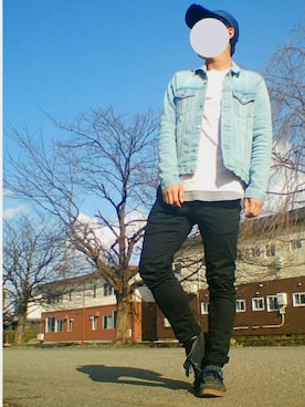 「RAGEBLUE（レイジブルー）の＜トレンドのロング丈＞ワッフルロングカットソー/733404（Tシャツ/カットソー）」を使った、はやぶささん（メンズ・173cm）の春コーディネート