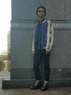 「ウエスタンシャツ」｜「アイテム（その他アウター）」を使った、TAKEO-Yさん（メンズ・164cm）の冬コーディネート