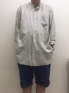 「COMOLI（コモリ）のアイテム（シャツ/ブラウス、ホワイト系）」を使った、おーくしさん（メンズ・177cm）の秋コーディネート