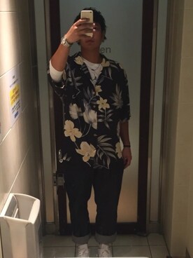 「Jordan（ジョーダン）のアイテム（Tシャツ/カットソー、ホワイト系）」を使った、おーくしさん（メンズ・177cm）の夏コーディネート