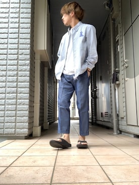 「RED KAP（レッドキャップ）のアイテム（Tシャツ/カットソー）」を使った、　al...【本物のおちび】さん（メンズ・158cm）の夏コーディネート